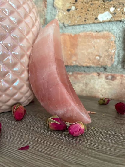 Rose Calcite Puffy Moon