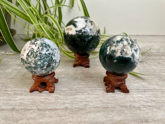 Moss & Tree Agate Spheres