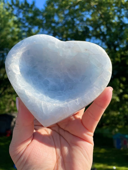 Blue Calcite Heart Dish