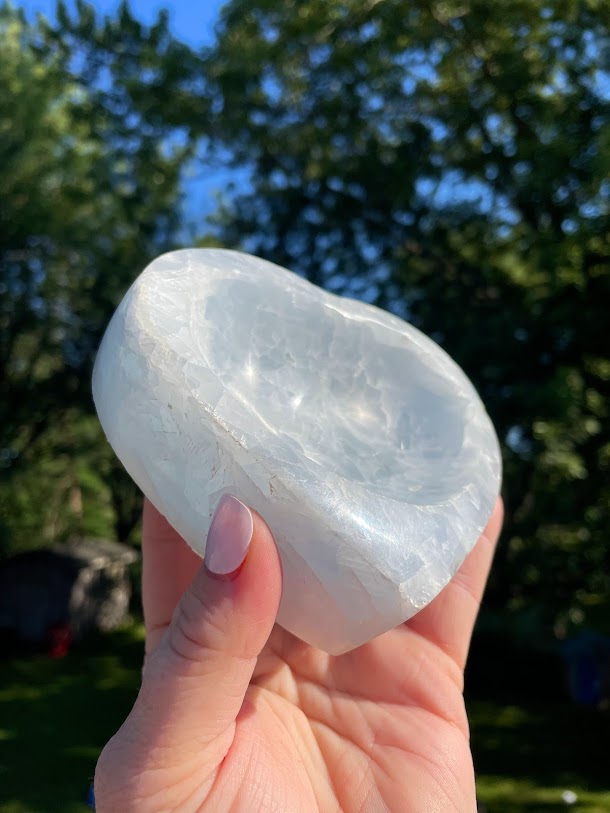 Blue Calcite Heart Dish